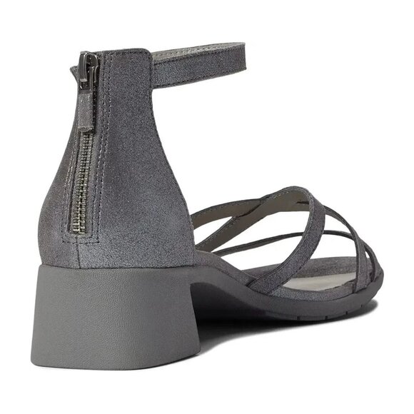 Eileen Fisher Metallic Silver Noni Ankle Strap Sandals Size 9 - Picture 2 of 9